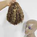 Short Bob Curly Human Hair Highlight Wigs Pre Plucked 13X4 HD Lace Front Wigs Brazilian Hair Pixie Cut Curly Glueless Wigs For Woman 150% Density #4/27 Brown To Honey Blonde Short Deep Wave Wig