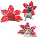 Pet Demon Hat Costume Scary Halloween Dog Headband Demogorgon Costume Headgear Props Cosplay Outfits Cute Clothes for Small Dogs Puppy Cat Kitten Monster Headwear Devil Decorations, Small
