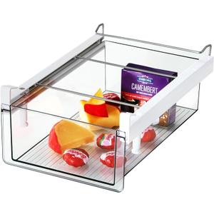 Vacane Upgraded Refrigerator Drawers Organizer - Pull Out Fridge Bins with Handle, Extra-Long 19.5" Stretchable and Deep Storage Vacane Upgraded Refrigerator Drawers Organizer - Pull Out Fridge Bins with Handle, Extra-Long 19.5" Stretchable and Deep Storage