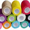 12 Pack Self Adhesive Elastic Bandage Wrap,Color Athletic Tape, Vet Wrap | 2" X 5 Yards, Multiple Colors For Finger, Wrist, Ankle Injury Or Swelling Emergency Binding, Animal Limbs Injured Wrapped