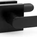 Heavy Duty Passage Door Handle, Door Lever with Rectangular Design, Non-Locking for Hallway Closet, Easy Installation, Matte Black, 1 Pack