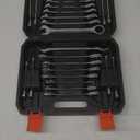 HORUSDY 24-Piece Ratcheting Wrench Set | Metric and SAE | Ratchet Combination Wrenches Set with Organizer | 72-Tooth | Chrome Vanadium Steel | 6-18 mm & 1/4 to 3/4 (24-Piece)