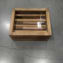 Bracelet Storage Box Holds Up to 150 Bangles, Bracelet Organizer with Clear Lid & Rods, Jewelry Display Case for Multiple Sizes, Dust-Proof Design (Wood)
