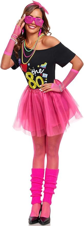 Gorkonpy 80s Outfit Woman Adult Halloween 80s Costumes for Woman (Medium), Only Skirt