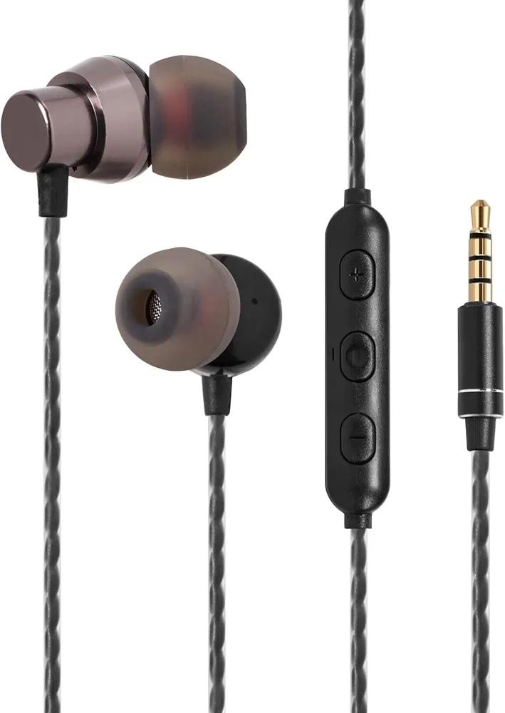 in Ear Wired Earbuds, Wired Headphones with Microphone, 3.5mm Corded Earphones with in Line Volume Controller, Black