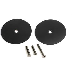 2 Set Door Knob/Door Handle Hole Cover Plate, Deadbolt Cover Plate Matte Black, 2 5/8" Diameter Round, Door Hole Filler Plate, 1" and 1.5" Screws, Repair Locks and Doors Hole for Home Security