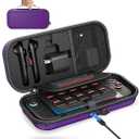 [Charge inside] Carrying Case for Nintendo Switch 2 2025 / Switch OLED / Switch with Adapter and for Joy-Con Storage, Travel Case for Switch 2 Console with 22 Game Card Storage (Purple)