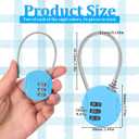 16 Pack Combination Lock, 3 Digit Outdoor Waterproof Code Padlock with Wire Rope, Mini Combination Lock, Resettable Locks for Luggage, Gym Locker, Jewelry Box, Backpack(8 Colors)