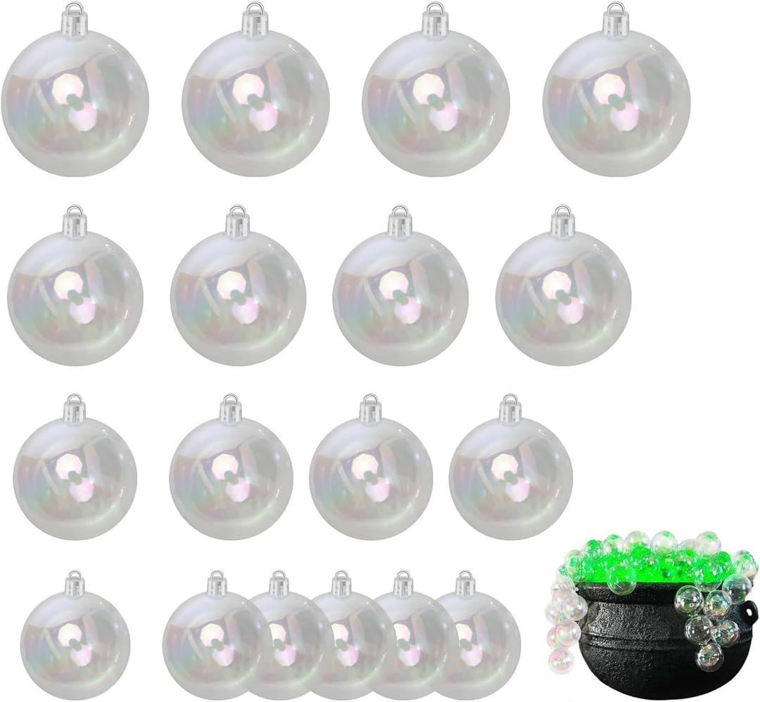 4 Sizes Iridescent Clear Plastic Ornaments for Crafts DIY Bubble Pot Halloween Cauldron Christmas Ball Decorations Tree Ornaments Birthday Wedding Decor (18) 4 Sizes Iridescent Clear Plastic Ornaments for Crafts DIY Bubble Pot Halloween Cauldron Christmas Ball Decorations Tree Ornaments Birthday Wedding Decor (18)