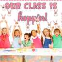Fuutreo 70 Pcs Easter Bunny Paper Cutout DIY Classroom for Bulletin Board Decorations Class is Hoppin Photo Craft Set for School Classroom Chalkboard Wall Supplies(Easter Style)