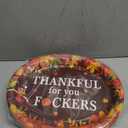 23 Pcs Friendsgiving Oval Paper Plates 10" x 12" Large Disposable Heavy Duty Thanksgiving Fall Turkey Leaf Pumpkin Platters Thankful for You Dessert Plates for Autumn Harvest Friendsgiving Decorations
