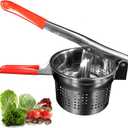 Stainless Steel Vegetable Squeezer, Upgrade Non-Slip Red Silicone Handle,Filling Pancakes,etc. (Upgrade 40oz)