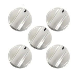 Wb03x24818 Stove Knob Top Surface Range Burner Control Knob Stainless Steel Colored Compatible with GE Oven D-Shaped Metal Base Heat Insulation 5 Packs