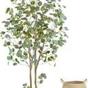 Warmplants Artificial Eucalyptus Tree, 6ft Tall Faux Eucalyptus Plant with Basket for Home Office, 72'' Fake Tree for Indoor Outdoor Livingroom Garden Floor Dcor