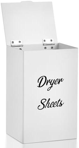 Magnetic Dryer Sheet Holder for Laundry Room Organizition , Metal Dryer Sheet Container with lid, Dryer Sheet Dispenser, Wall Dryer Sheet Box, Fabric Sheet Holder, Laundry Detergent Sheets Dispenser