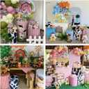 Cows Pink Plaids Spandex Round Cylinder Pillars Covers for Barn Farm Birthday Party Decorations Pedestal Stand Tablecloth Cover Kids Baby Shower Parties Props(Fit for D14''xH30'' Tables)