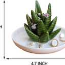 PUDDING CABIN Aloe Ring Holder,Cactus Ring Dish,Jewelry Holder Trinket Tray for Rings Earrings Necklace Organizer,Bridesmaid Christmas Birthday Gift for Women Girls