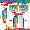 HunnmingRe 6 Pcs Aguas Frescas Sign Set Includes 7ft Aguas Frescas Feather Flag with Pole Kit and 5 Pcs Double Sided Yards Signs with Stake Advertising Feather Banners Sign for Summer Outdoor Business