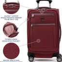 Travelpro Platinum Elite Carry-On Luggage Spinner, Red, 21-Inch | Expandable Softside With USB Port, Removable Suiter, 8 Wheels, and Multiple Compartments for Men & Women Travelers