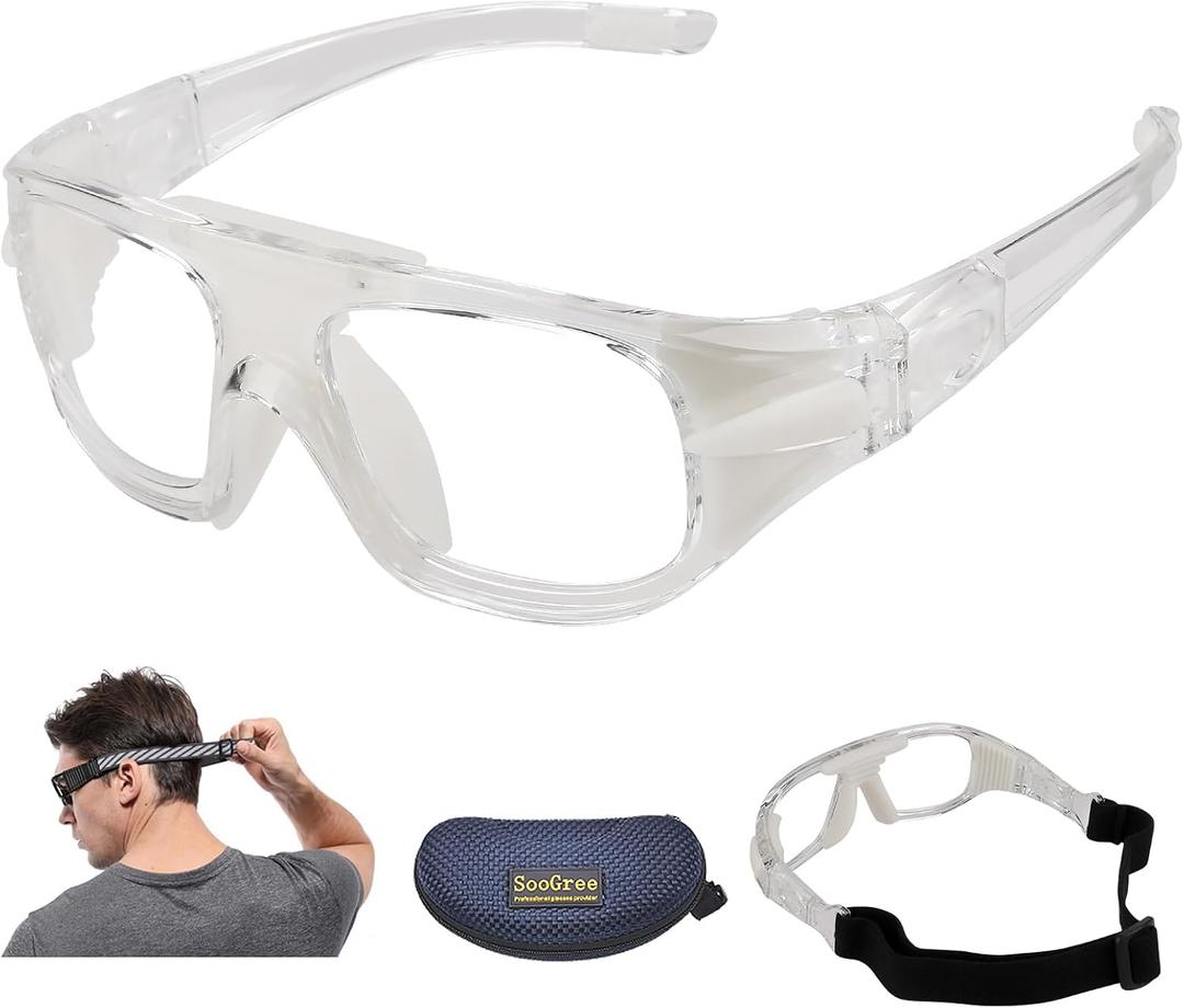 SooGree Sport Goggles Glasses Squash & Racquetball Goggles Basketball Glasses Adjustable Strap Resistant Impact