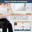 Under Desk Cable Management Tray 2 Pack White, Cable Management Under Table, Cord Organizer Tray for Wire Management, Home & Office Standing Desk Cord Organizer