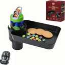 Car Seat Tray, Adjustable Base and Silicone-Supported Anti-Shake Cup Holder, Car Seat Tray for Kids Travel, Car Seat Snack Tray, Car Tray for Toddler, Family Road Trip Essentials for Kids