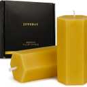 Natural Beeswax Pillar Candles 2x4Inch,Smokeless Dripless Pure Beeswax Candle,Unscented Candle for Wedding, Dinner, Church(Pack of 2)