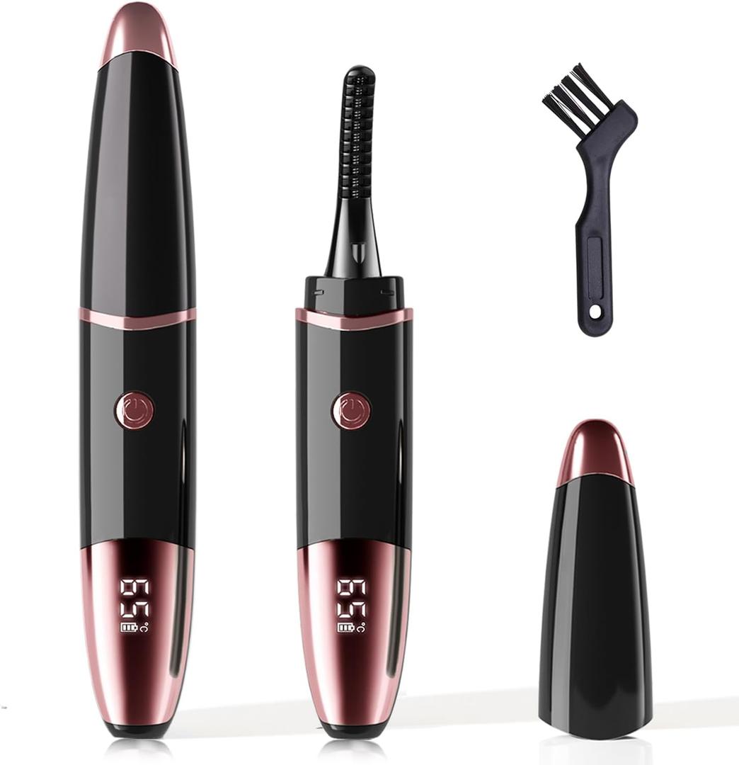2026 Heated Eyelash Curler-USB Rechargeable Electric Eyelash Curler- Eyelash Curlers Heated 4 Temperature Modes Fast Heat Up Within 5s - 24 Hours Long Lasting- with Led Display for Women GirlsBlack