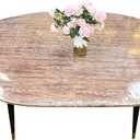 LIBERECOO Oval Clear Fitted Vinyl Tablecloth  Fits 48 x 72 Inch Oval Tables Only  Heavy Duty Elasticized Table Cover Elastic Edged Plastic Tablecloths Protector