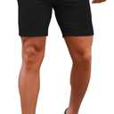 GINGTTO Mens Slim Fit Shorts Skinny Chino Short Tapered Leg Stretch (Black, 34)