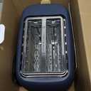 West Bend Timeless 2-Slice Toaster with 7 Browning Levels, Bagel/Waffle/Defrost Settings, High-Lift Lever, Anti-Jam, Easy-Clean Crumb Tray, 2-Slice, Blue/Gold