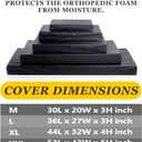 Dog Bed Covers 36L 27W 3H Inch Washable Black Thickened Waterproof Oxford Fabric with Handles and Zipper Reusable Dog Bed Liner for Medium 50-55 Lbs
