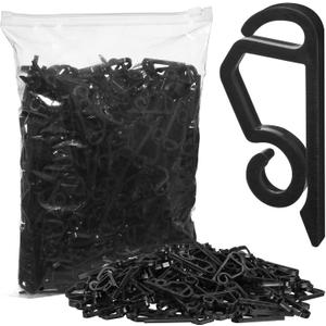 Marsui 300 Pieces Christmas Light Clips Outdoor Gutter Hooks Plastic Seasonal Weatherproof Clips Holiday Fence Hooks for Christmas Roof Tree Outside Hanging String Lights (Black)