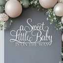 A Sweet Little Baby is on the way Sign for Backdrop,Wooden Berry Sweet Baby Girl Shower Wall Decorations for Strawberry First Birthday Decor photo booth centerpiece decor
