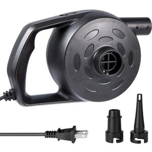 Etekcity Air Pump for Inflatables, Portable Electric Air Mattress Pump, Quick-Fill Perfect Inflator/Deflator for Couch, Blow up Pool Floats Raft Bed Boat Toy with Nozzles, 110-120V, Black (Large)