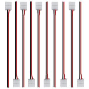 LightingWill 10pcs/Pack Strip Wire Solderless Snap Down 2Conductor LED Strip Connector for 10mm Wide 5050 5630 Single Color Flex LED Strips