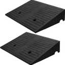 5" Rise 2pack Rubber Curb Ramps for Wheelchair Threshold Driveway Doorway Shed, Truck Car Motorcycle Bike Cart Lawn Mowers Angled Step Entry in Ramp, 7000lbs Heavy Duty Powersports Loading Ramp