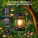 Solar Lanterns Outdoor Waterproof: 2 Pack Hanging Solar Lights for Outside Patio Porch Garden Tabletop Decor - Bright LED Warm White Solar Powered Lighting - Unique Gardening Gifts for Mom