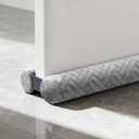 Premium Velvet Under Door Draft Stopper with Hook and Loop, Adjustable Door Sweep for 32-36" Interior Doors Blocks Noise, Draft, Dust, Light, for Home Office Bedroom Easy Install