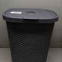 seii 120446 Rattan Style Basket with Lid, 13.2 Gallons (50 L), Gray, Horizontal Basket, Storage, Laundry, Rattan Style