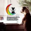 Stained Glass Rainbow Bridge Dog Memorial Gifts for Loss of Dog Sympathy Remembrance Suncatcher, Angel Wings Pet Loss Bereavement Gifts in Memory of Pet Passing Away Window Hanging.