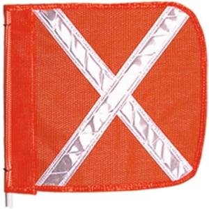 Checkers Heavy Duty Replacement 12" Orange with White X Warning Whip Safety Flag - Industrial Safety Flags for Trucks, Mining, Construction - Made in the USA - FS9025-O