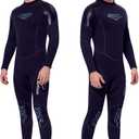 Rrtizan Wetsuit Women and Men, 3mm Skin Protection Wet Suits for Women Men in Cold Water, Warm Full Body Diving Suit for Diving Surfing Swimming (3X-Large, Men Black+Silver)