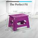 Handy Laundry Folding Lightweight Step Stool - Sturdy Enough to Support Adults and Safe Enough for Kids - Opens Easy with One Flip - Great for Kitchen, Bathroom or Bedroom (Purple - 9 Inch)