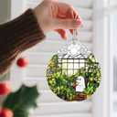 2 x Halloween Ghost Ornament, Stained Glass Christmas Decorations, Christmas Ornaments for Tree, Holiday Ornament, Plant Lovers Gifts, Holiday Party Gifts, Gift Ideas & Xmas Gift