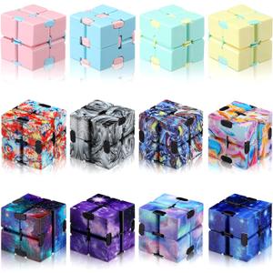 12 Pieces Mini Cube Blocks Desk Toy Magic Sensory Tool Blocks Puzzle Flip Cube for Teens Adults Birthday Favors
