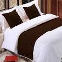 Elegant Decor Bed Runner with 2 Piece Cushion Covers - 800 Thread Count - Luxury Decorative Bed Scarf - 100% Egyptian Cotton - Hotel Quality Modern Bed Runner - King, Chocolate