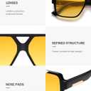 SOJOS Retro Oversized Square Polarized Sunglasses for Women and Men Vintage Shades Classic Large Sun Glasses SJ2618 (Black/Yellow)
