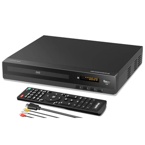 FlexaPlay Region-Free HDMI DVD Player for TV – 1080p Upscaling, USB Port, DVD/CD/MP3 Multi-Format Playback – Ultra-Compact Mini Design, Includes HDMI/RCA Cables, Remote Control