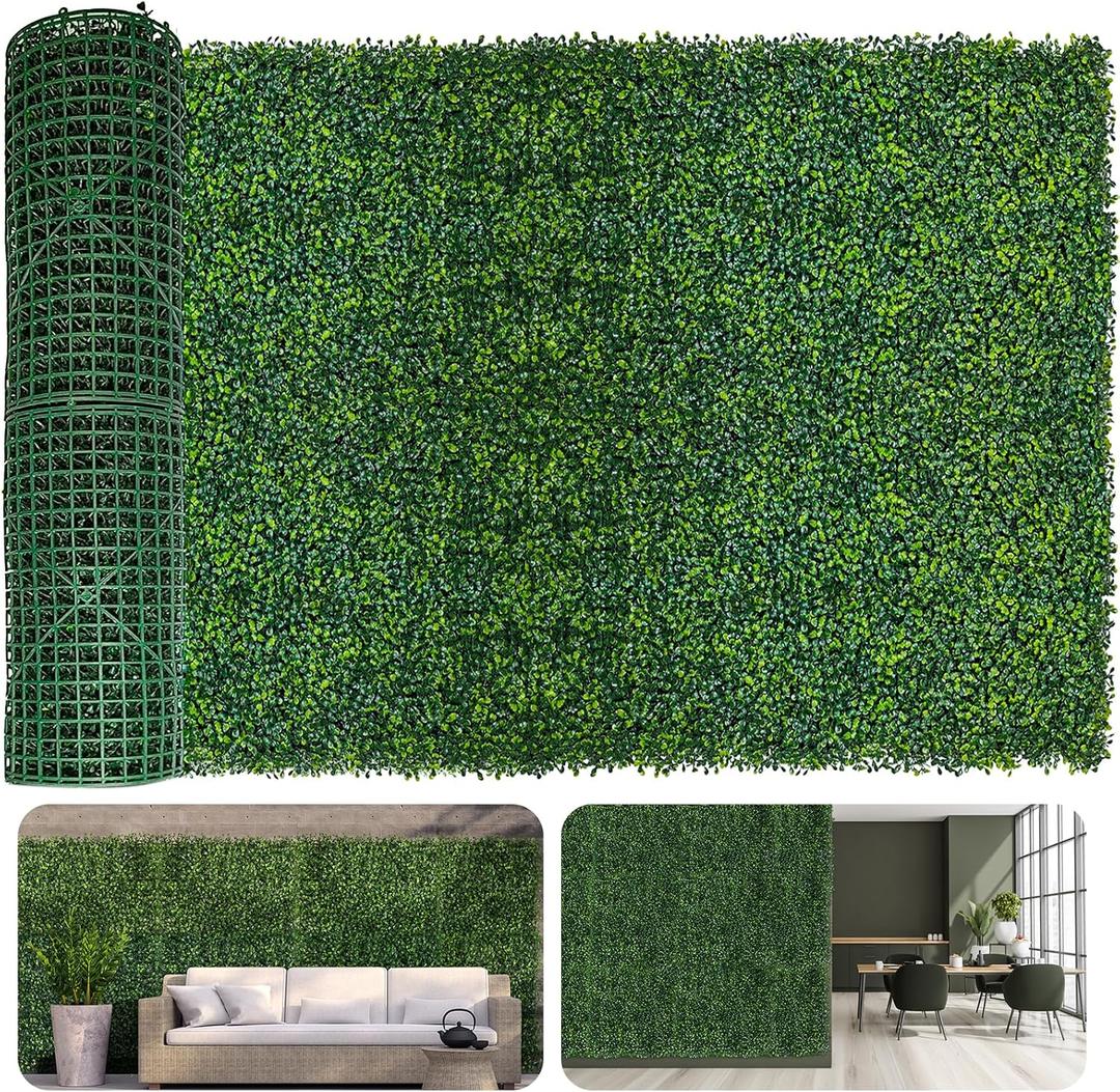Artificial Ivy Privacy Fence Screen, 40X120 in(34 sqft) UV-Anti Faux Boxwood Roll Panels Greenery Backdrop Vine Leaf Fence Panels for Indoor Outdoor Wall Decor & Ivy Fence Covering Privacy